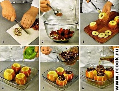 Яблочный десерт с миндалем и вишнями приготовление