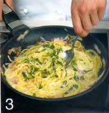 Спагетти под соусом карбонара приготовление