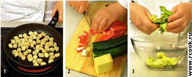 Крабово-огуречный  салат   приготовление