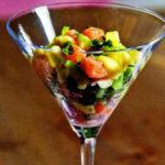 Креветки с икрой и соусом