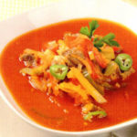 Борщ с грибами, маслинами и фасолью