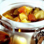 Холодный суп из лосося с луком-пореем